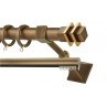 Κουρτινόξυλο διπλό οβάλ μπρονζέ Zogometal Prestige collection PR4124 Φ25mm 