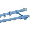 Κουρτινόξυλο διπλό με σιδηρόδρομο Γαλάζιο-Γκρι Color Pop Zogometal Φ25mm CP4132