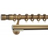 Κουρτινόξυλο διπλό οβάλ μπρονζέ Easy Line E4142 Φ25mm