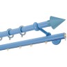 Κουρτινόξυλο διπλό με σιδηρόδρομο Γαλάζιο Color Pop Zogometal Φ25mm CP4146