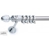 Κουρτινόξυλο μονό νίκελ σατινέ με χρώμιο 8061 Swarovski Anartisi Φ25mm