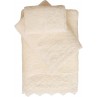 Πετσέτες σετ 3 τεμ. με δαντέλα Viopros Νο5 εκρού