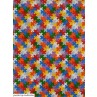 Ύφασμα λονέτα εμπριμέ Puzzle multicolor με το μέτρο